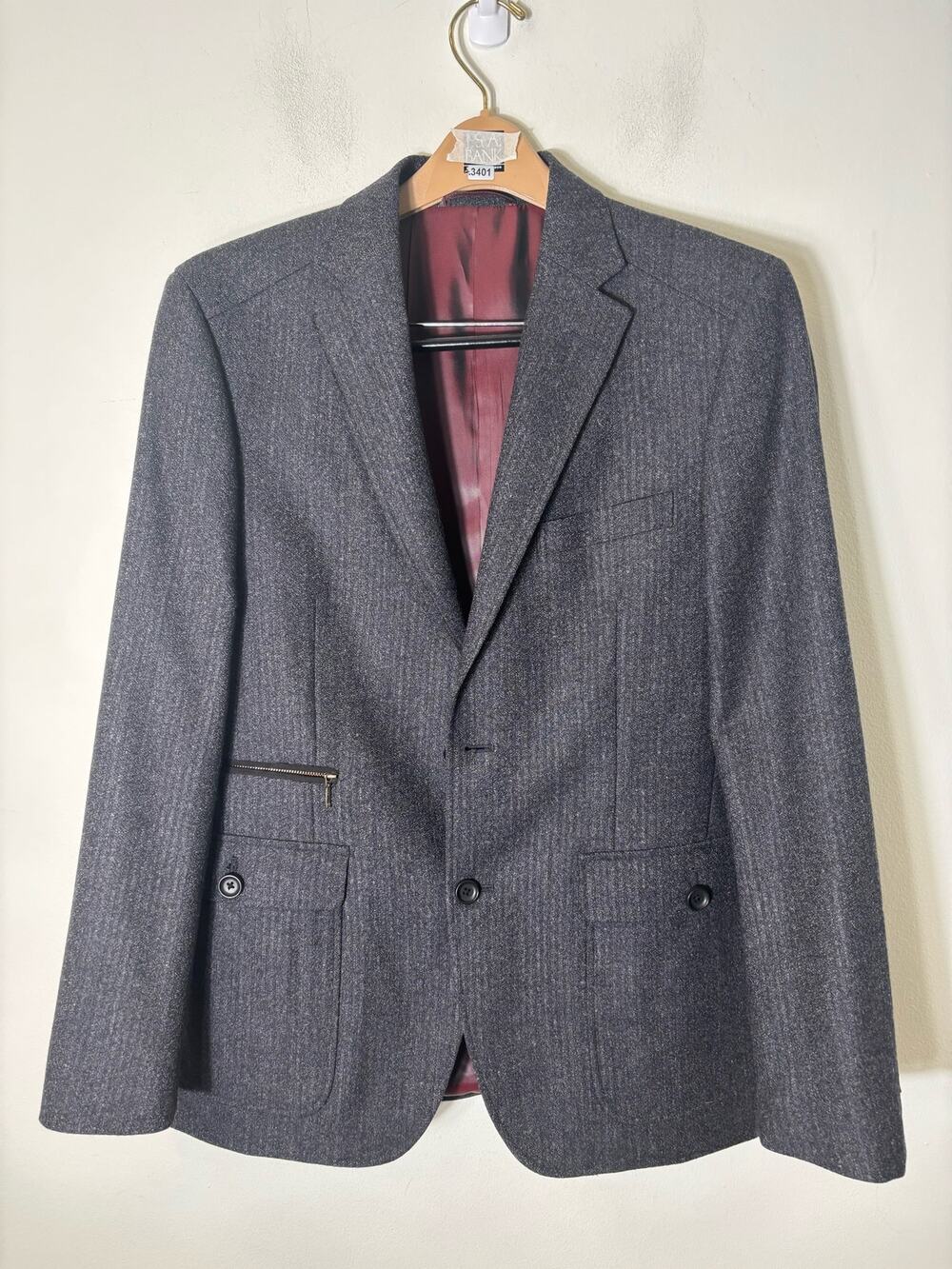 Ibiza Dark Gray Long Sleeve Dress Jacket Sz 40R